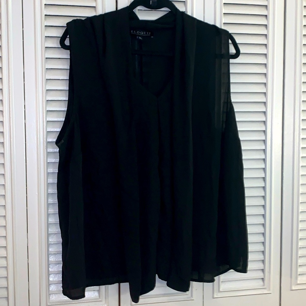 Like new Eloquii Black V-Neck Sleeveless Blouse